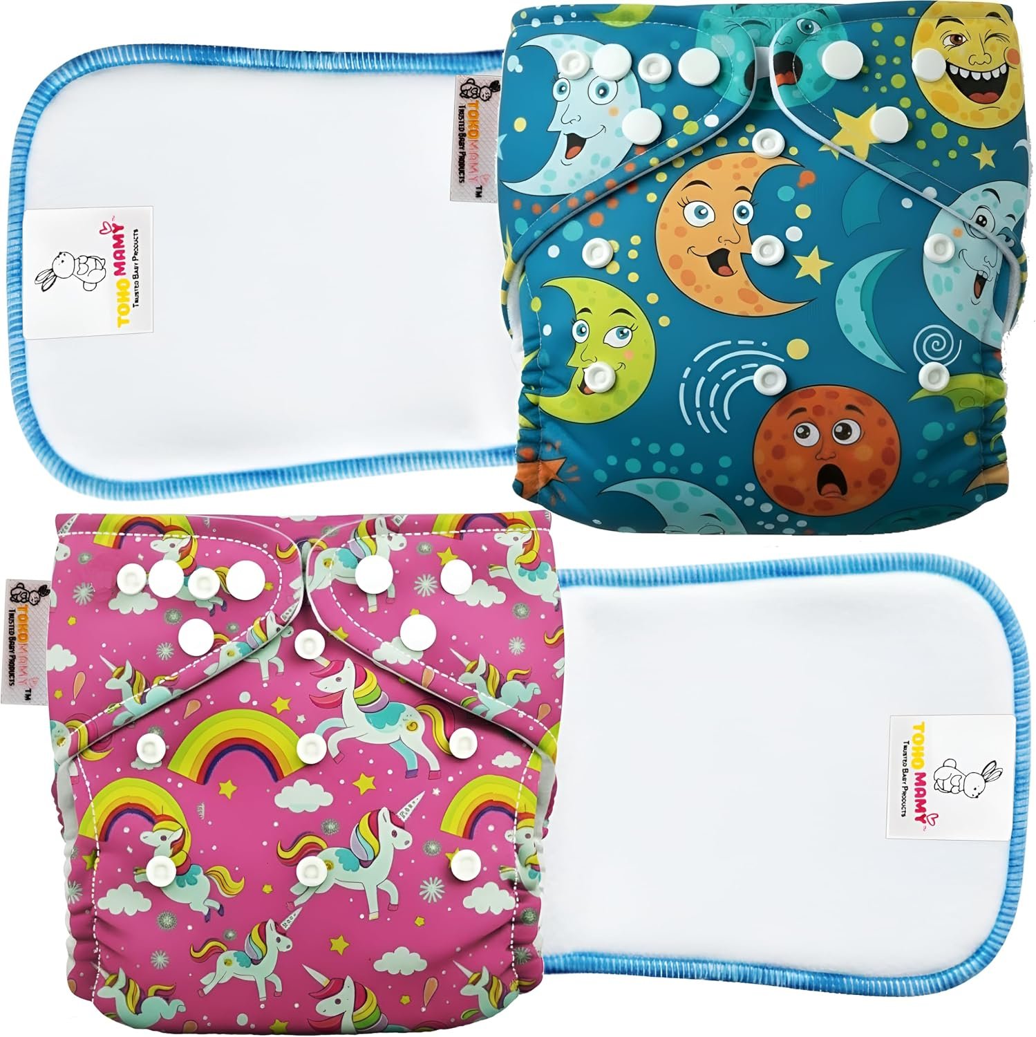TOKOMAMY Cloth Diaper – Unicorn & Sun (Pack of 2) – image 1