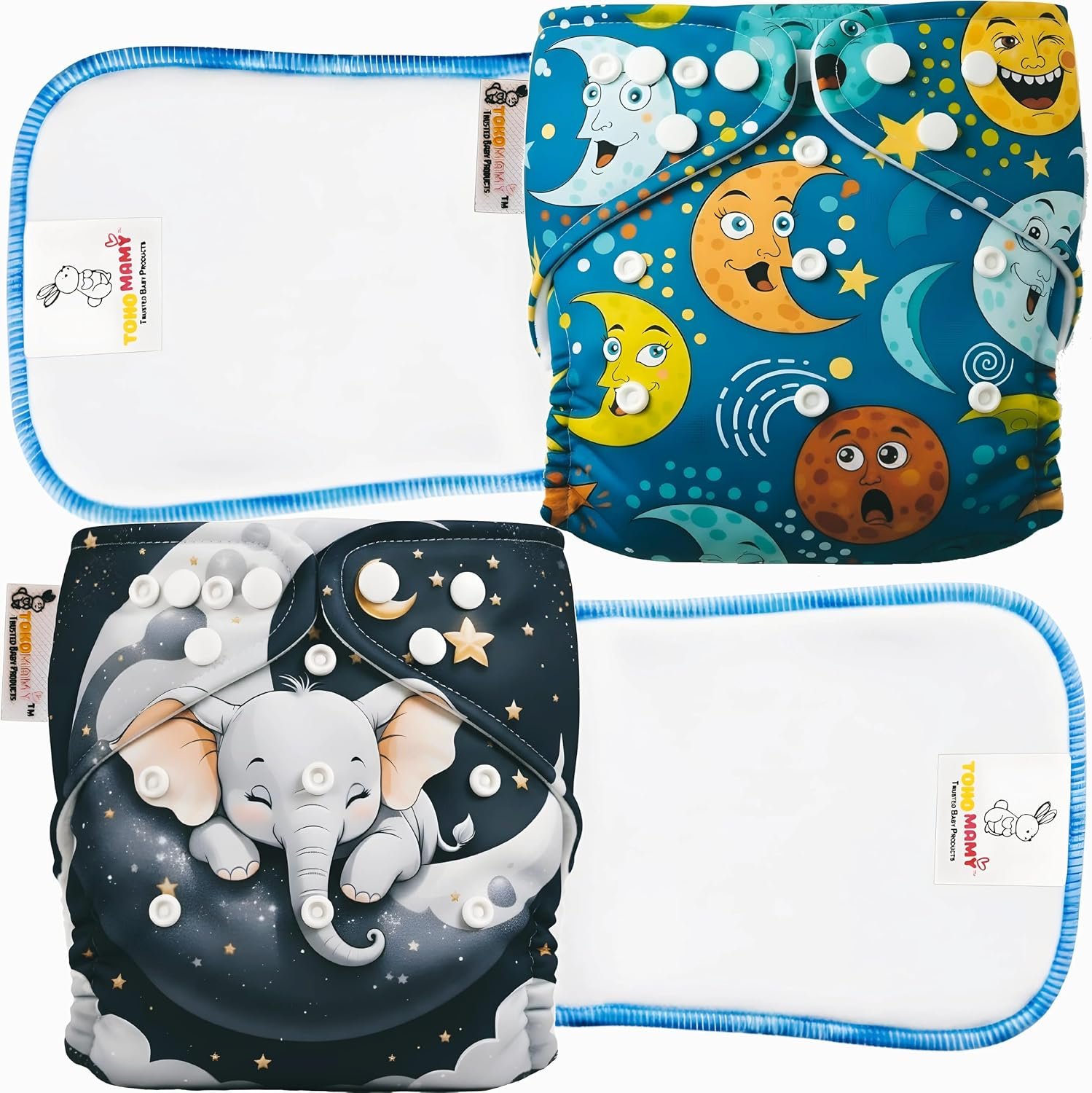 TOKOMAMY Cloth Diaper – Sun & Elephant (Pack of 2) – image 1