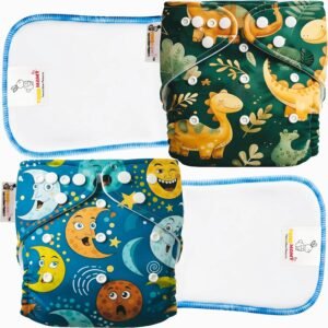 TOKOMAMY Cloth Diaper – Sun & Dinosaur (Pack of 2) – image 1