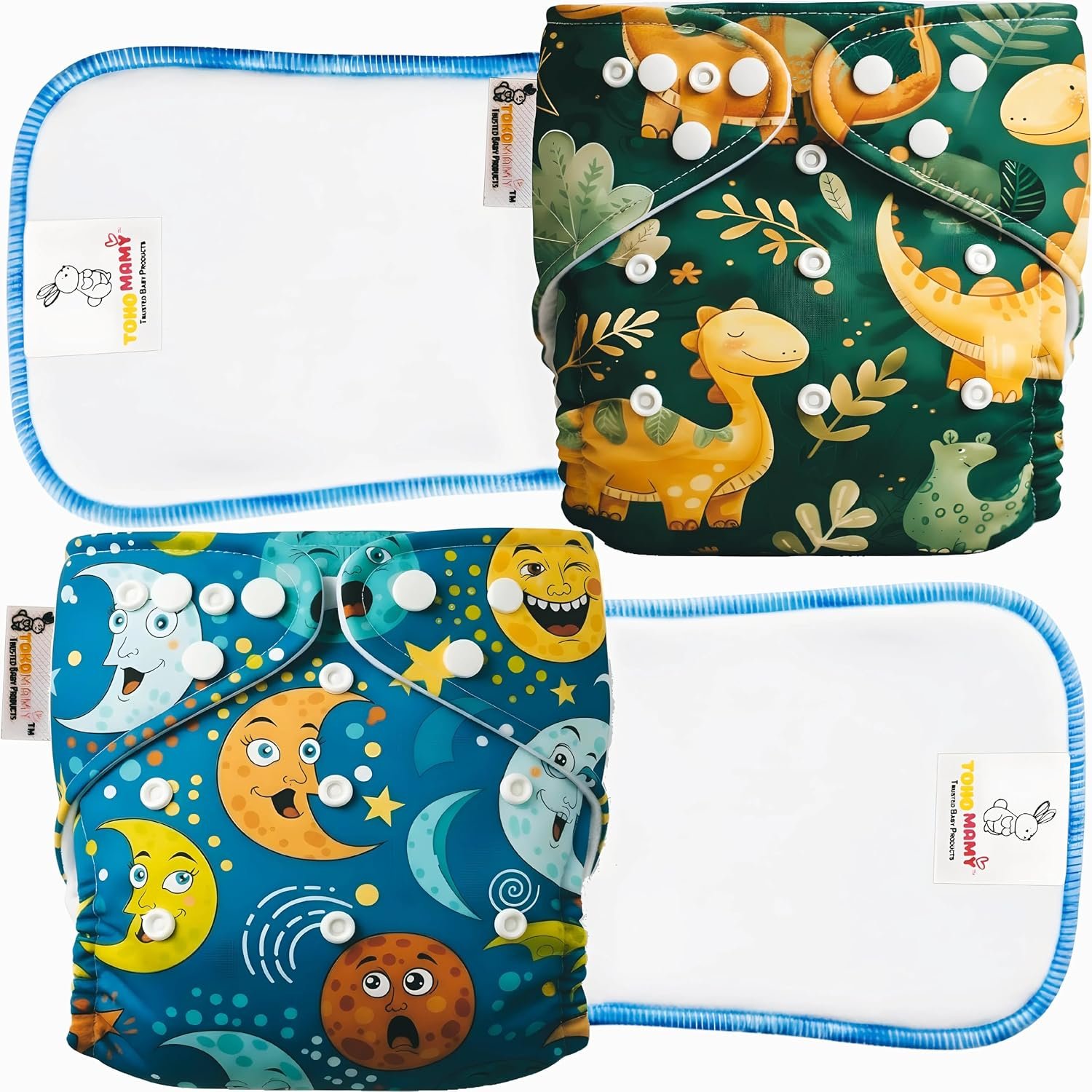 TOKOMAMY Cloth Diaper – Sun & Dinosaur (Pack of 2) – image 1