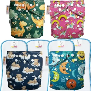 TOKOMAMY Cloth Diaper – Assorted Prints Set C (Pack of 4)